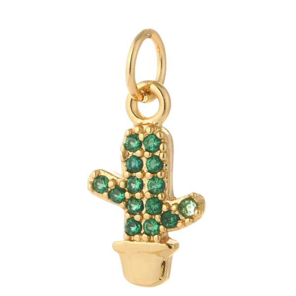 Breloque Bijoux Cactus Émeraude