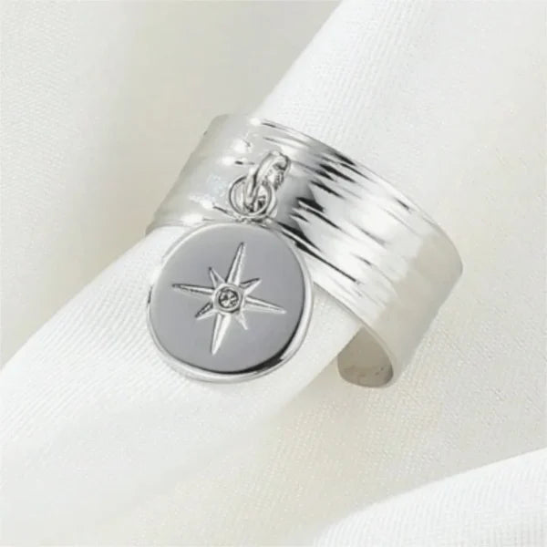 Bague Breloque Étoile Polaris Argentée
