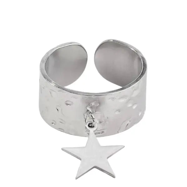 Bague Breloque Étoile Argentée