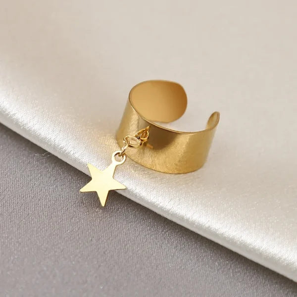 Bague Breloque Étoile Dorée
