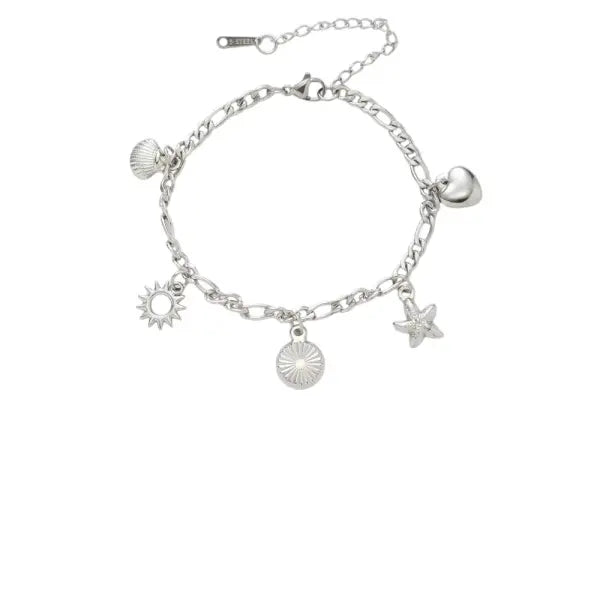 Bracelet à Breloque Médaille Argentée