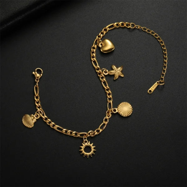 Bracelet à Breloques Océan Doré