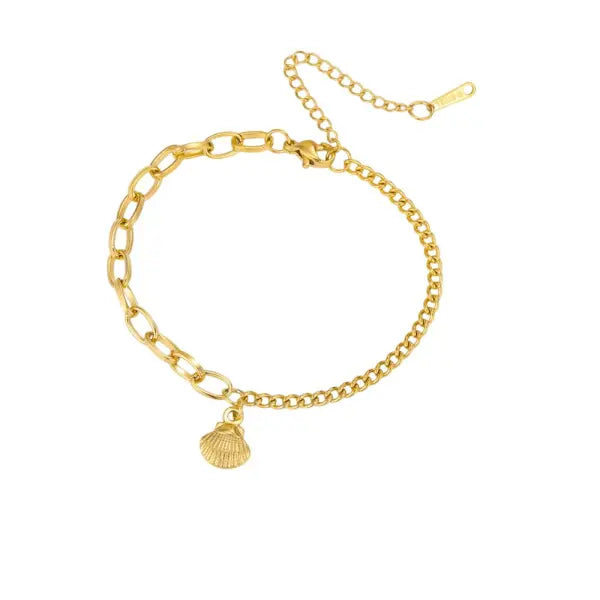 Bracelet à Breloque Coquillage Doré