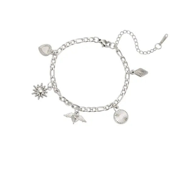 Bracelet Breloque Argenté Élégance Ailée