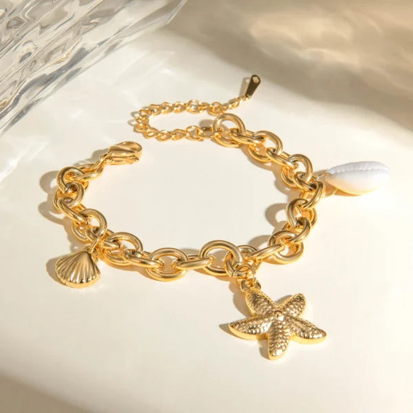 Bracelet Breloque Océan Doré