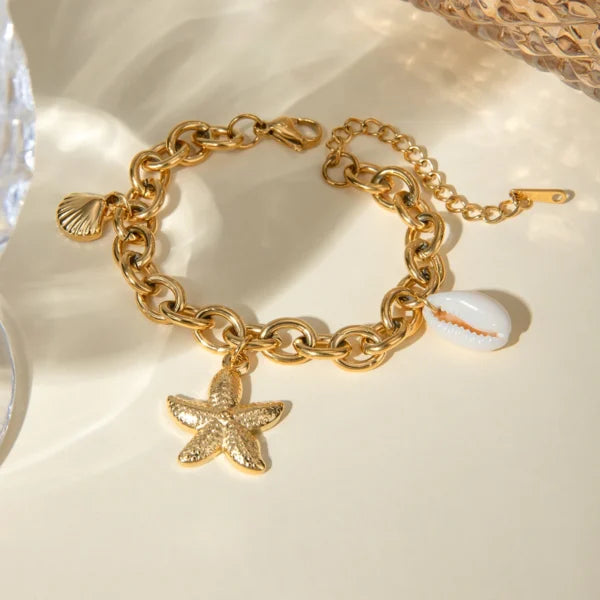 Bracelet Breloque Océan Doré