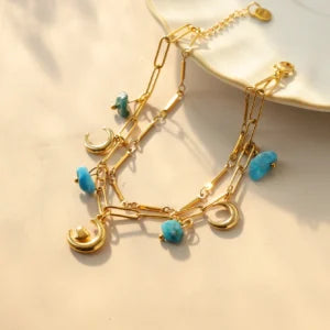 Bracelet Breloque Croissant de Lune Doré