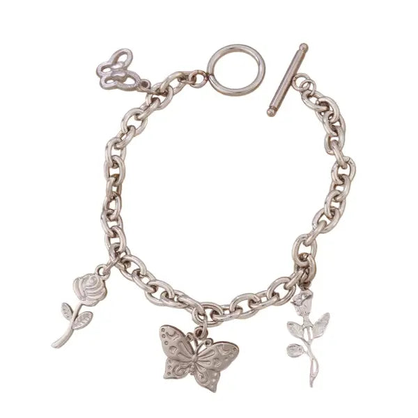 Bracelet Breloque Papillon Argenté