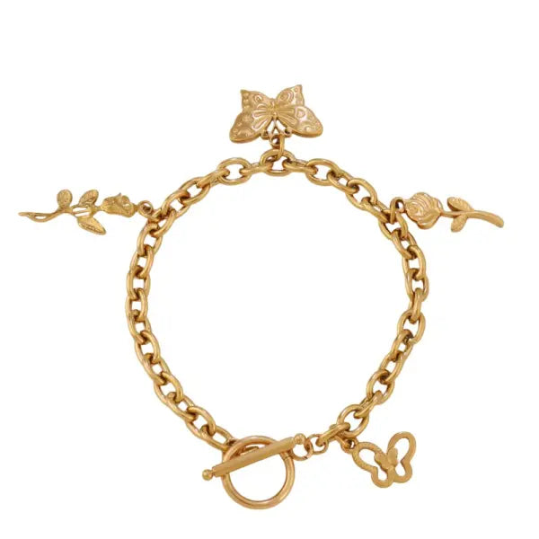 Bracelet Breloque Papillon Doré