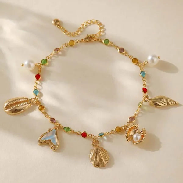Bracelet Breloque Marines Dorées