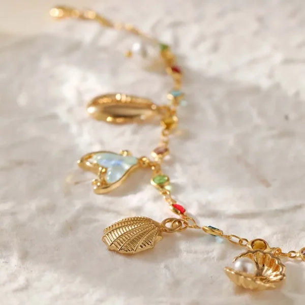 Bracelet Breloque Marines Dorées