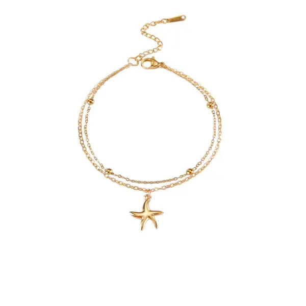 Double bracelet à Breloque Etoile Dorée