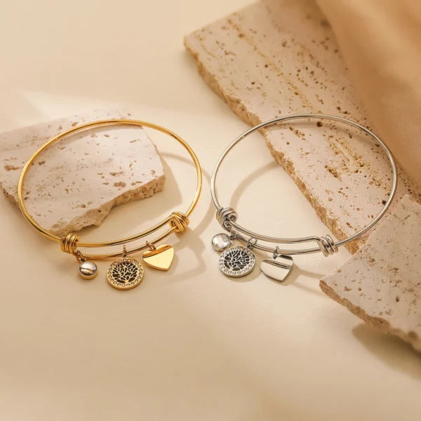 Bracelet Breloque Arbre de Vie Doré Ajustable