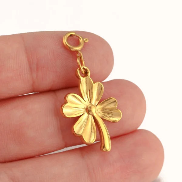 Breloque bijoux Trèfle Doré