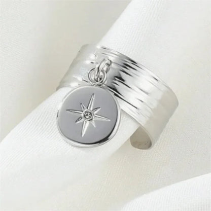 Bague Breloque Étoile Polaris Argentée