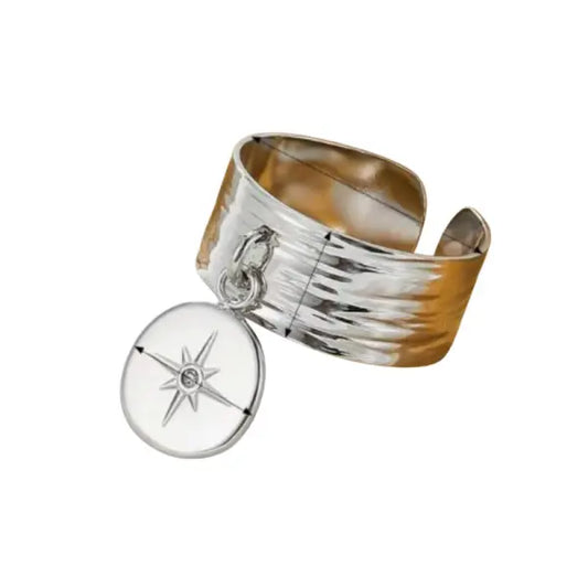 Bague Breloque Étoile Polaris Argentée