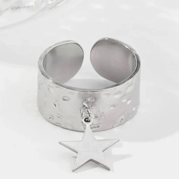 Bague Breloque Étoile Argentée