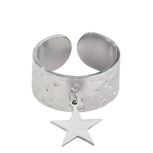 Bague Breloque Étoile Argentée