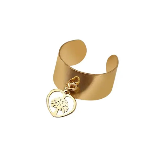 Bague Breloque Arbre de Vie Doré