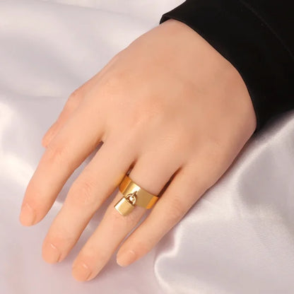 Bague Breloque Cadenas Doré