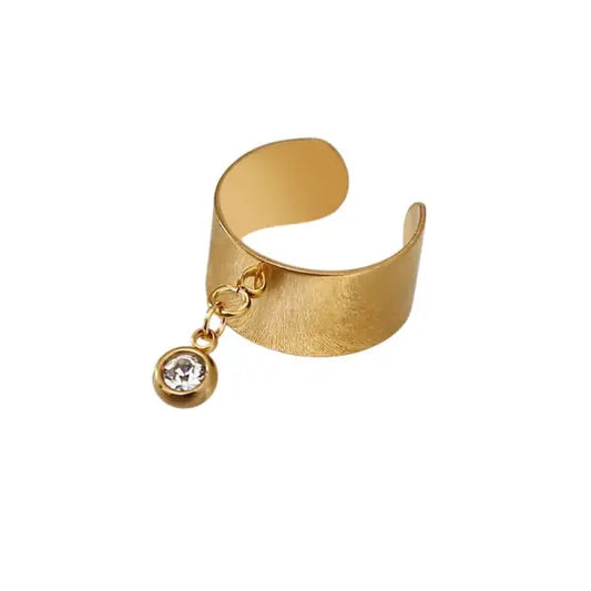 Bague Breloque Cristal Doré