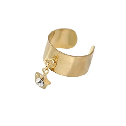 Bague Breloque Étoile Dorée et Cristal