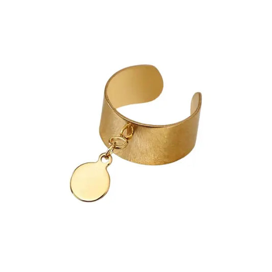 Bague Breloque Médaille Dorée