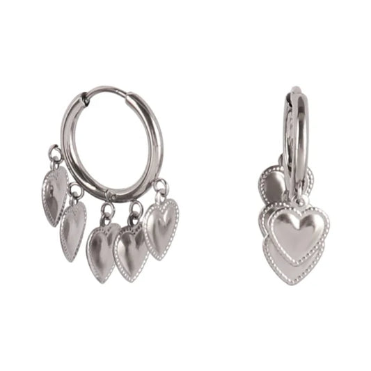 Boucles d’oreille Breloques Cœurs d'Argent