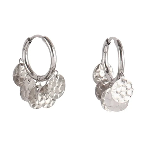 Boucles d’oreilles Breloque Médailles Argentées