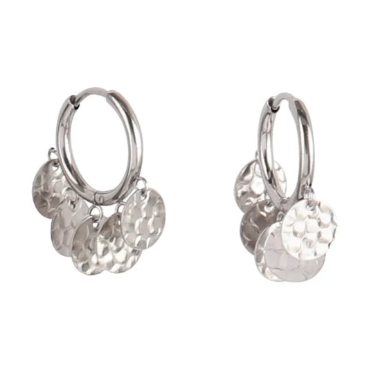 Boucles d’oreilles Breloque Médailles Argentées