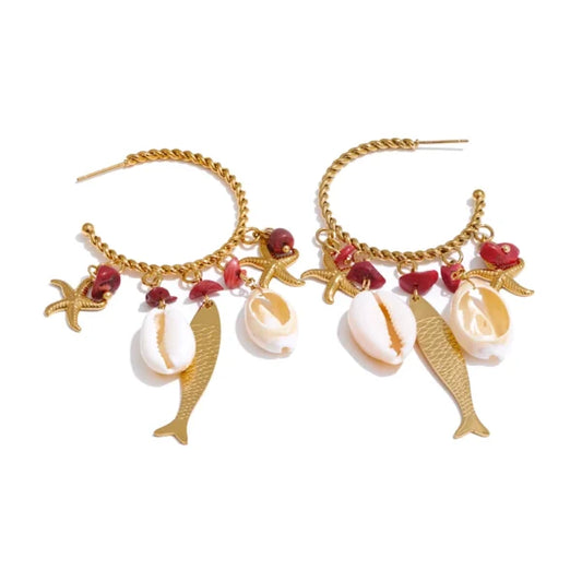 Boucles d’oreilles Breloques Océan Rêvé