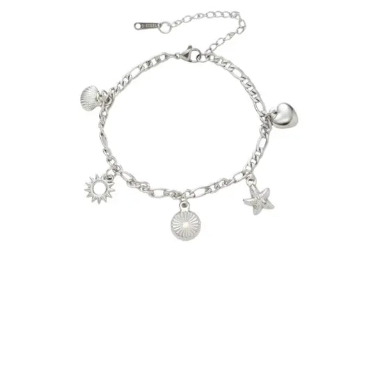Bracelet à Breloque Médaille Argentée