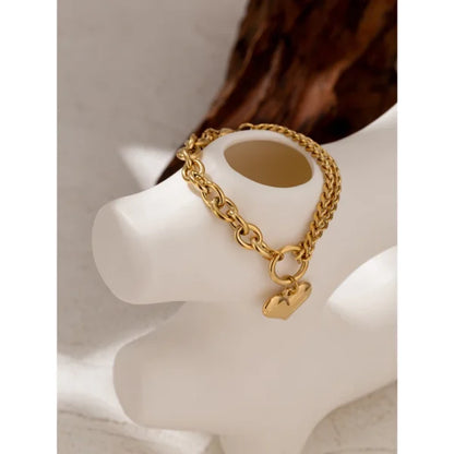 Bracelet Breloque avec Cœur Doré