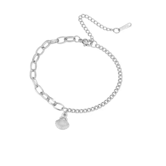 Bracelet breloque Coquillage Argenté