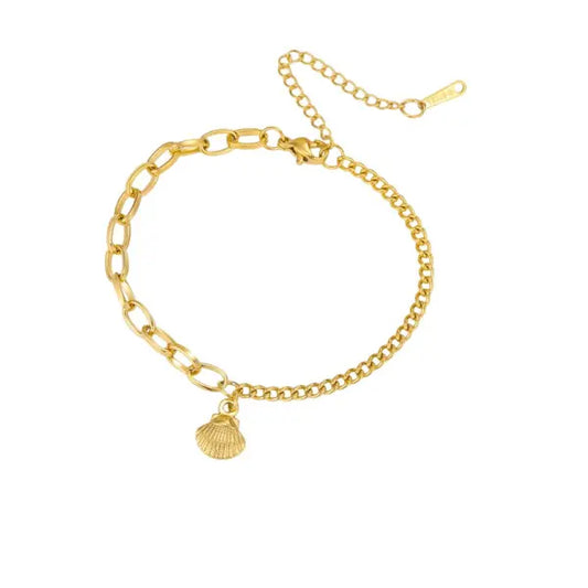 Bracelet à Breloque Coquillage Doré