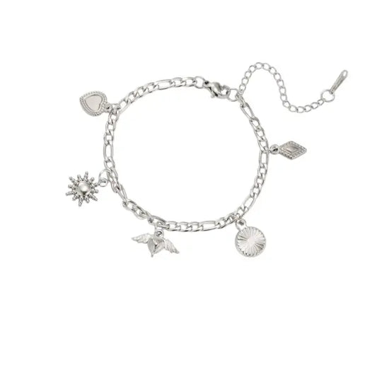 Bracelet Breloque Argenté Élégance Ailée