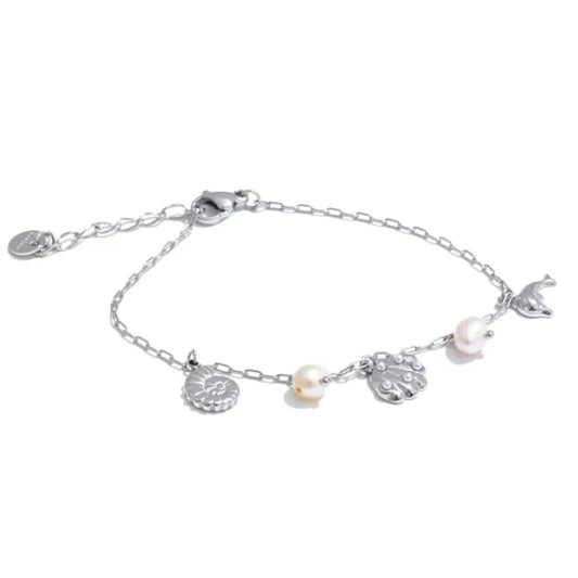 Bracelet Breloques Éclats Marins avec Perles