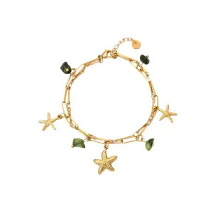 Bracelet Breloque Étoile de Mer Dorée