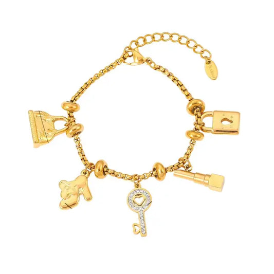 Bracelet Breloque Clé Brillante