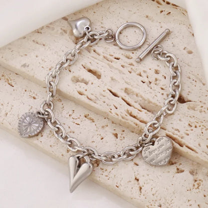 Bracelet Breloque Cœur Argenté