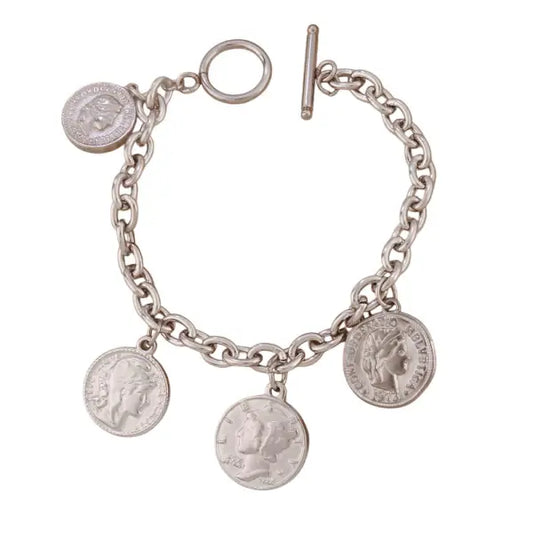 Bracelet Breloque Médaillons Argentés