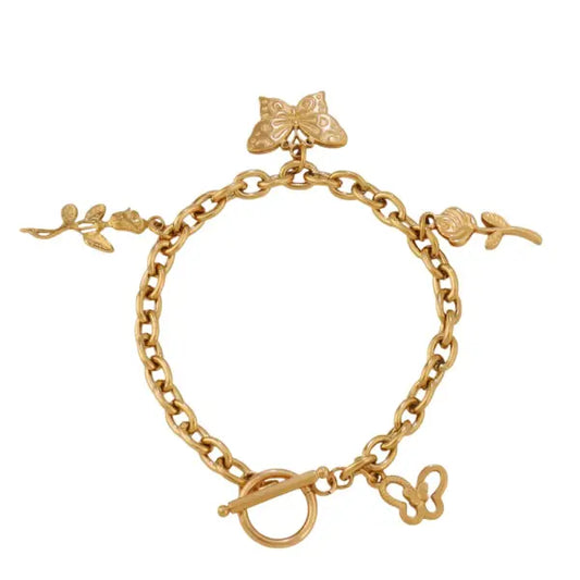Bracelet Breloque Papillon Doré