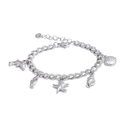 Bracelet Breloque Argenté de la Mer