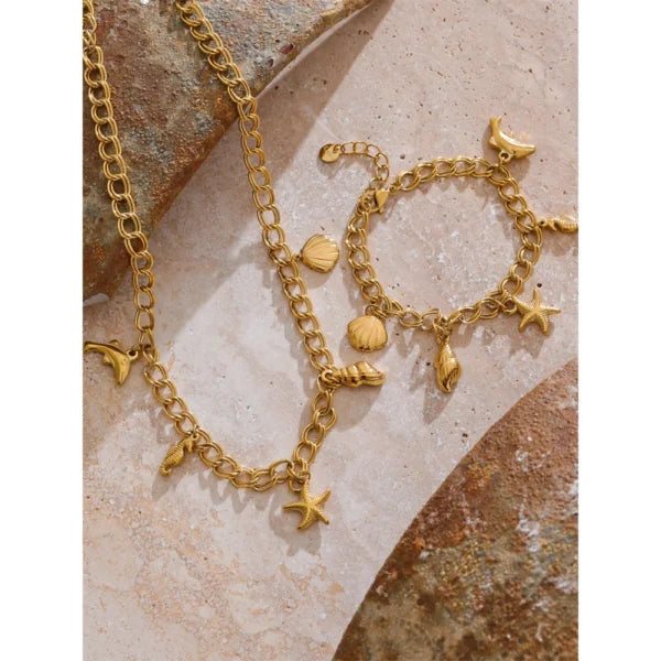 Bracelet Breloque Doré de la Mer