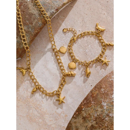 Bracelet Breloque Doré de la Mer