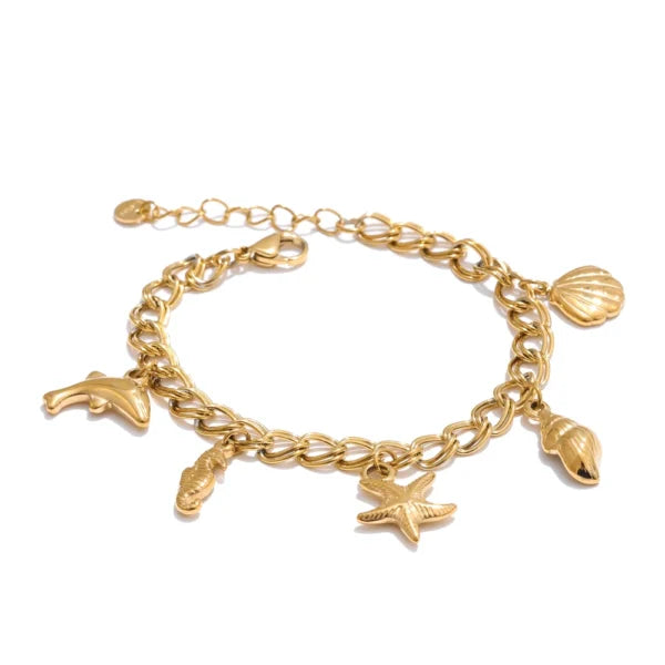 Bracelet Breloque Doré de la Mer