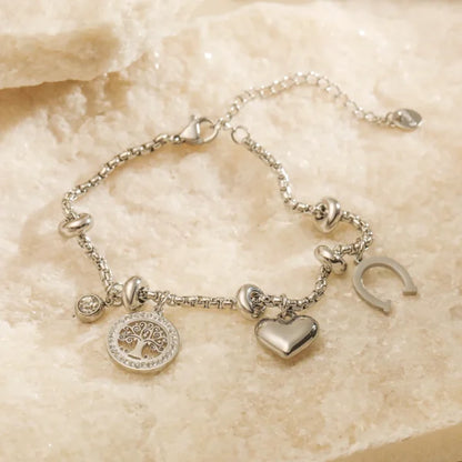 Bracelet breloque Porte-Bonheur Argenté