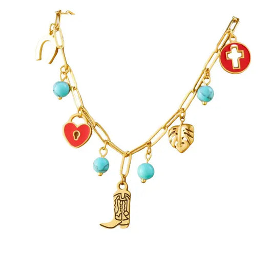 Collier Breloque avec Botte Dorée