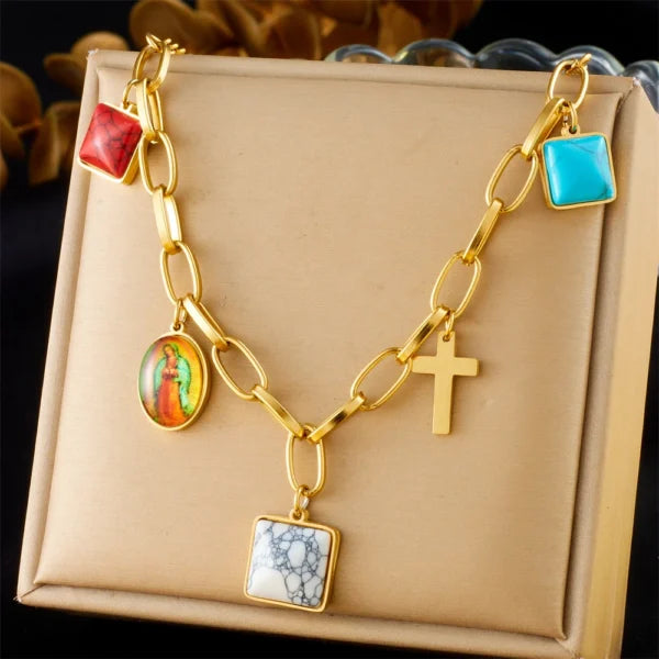 Collier Breloque Pierre Naturelle
