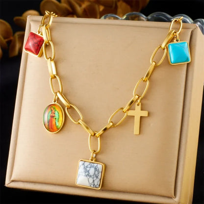 Collier Breloque Pierre Naturelle